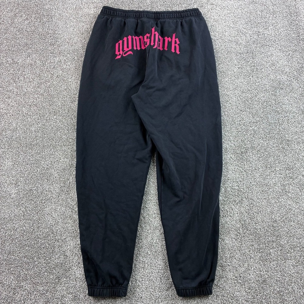 Gymshark Joggers Women's Medium Black Pink Butt Logo Oversized Sweatpants